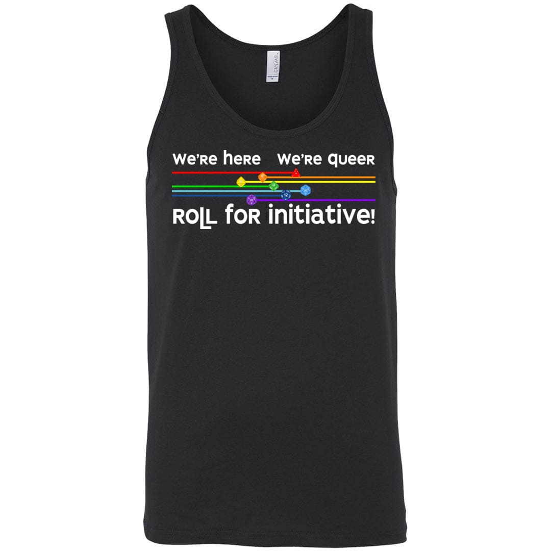 We’re Here We’re Queer Roll for Initiative Unisex Premium Tank - Black / S