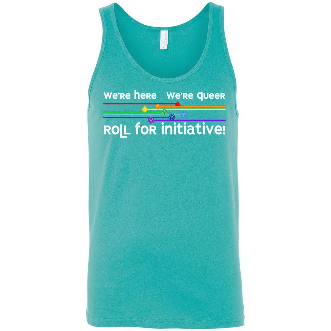 We’re Here We’re Queer Roll for Initiative Unisex Premium Tank - Teal / S
