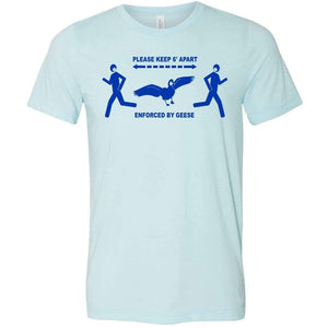 6 Feet of Geese Light Unisex Premium Tee - Heather Ice Blue / XS
