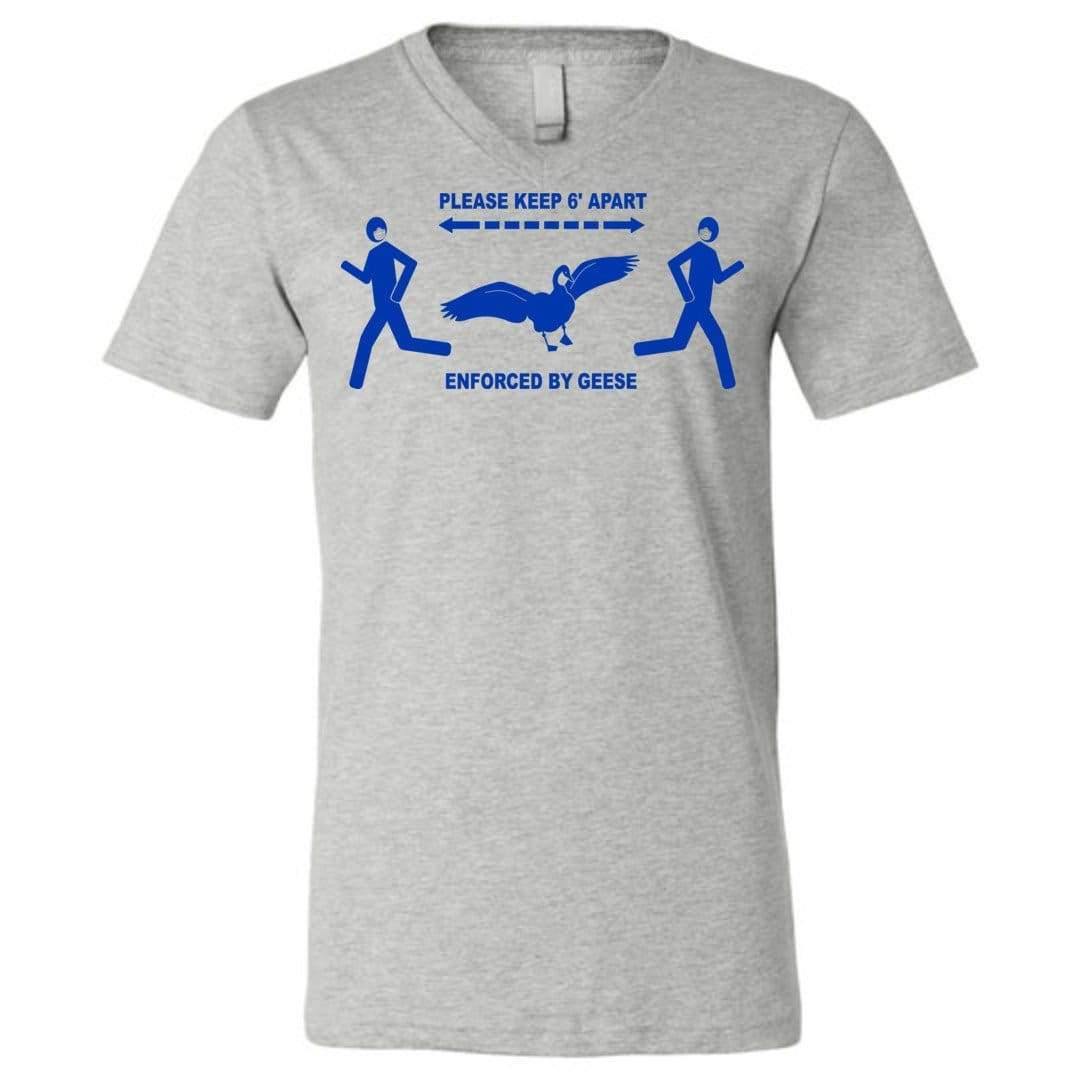 6 Feet of Geese Light Unisex Premium V-Neck Tee - Athletic Heather / S