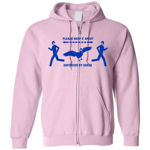 6 Feet of Geese Light Unisex Zip Hoodie - Light Pink / S