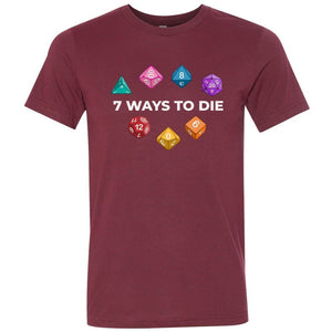 7 Ways To Die Dark Unisex Premium Tee - Heather Cardinal / XS