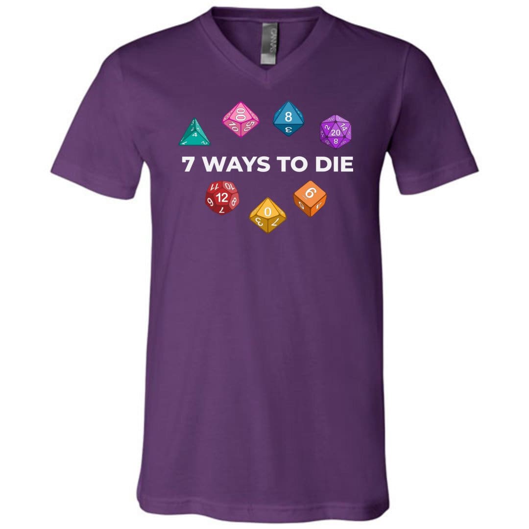 7 Ways To Die Dark Unisex Premium V-Neck Tee - Team Purple / S