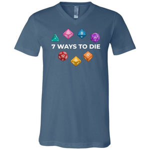 7 Ways To Die Dark Unisex Premium V-Neck Tee - Steel Blue / S
