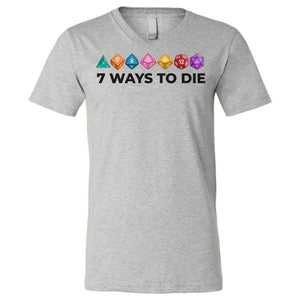 7 Ways To Die Light Unisex Premium V-Neck Tee - Athletic Heather / S