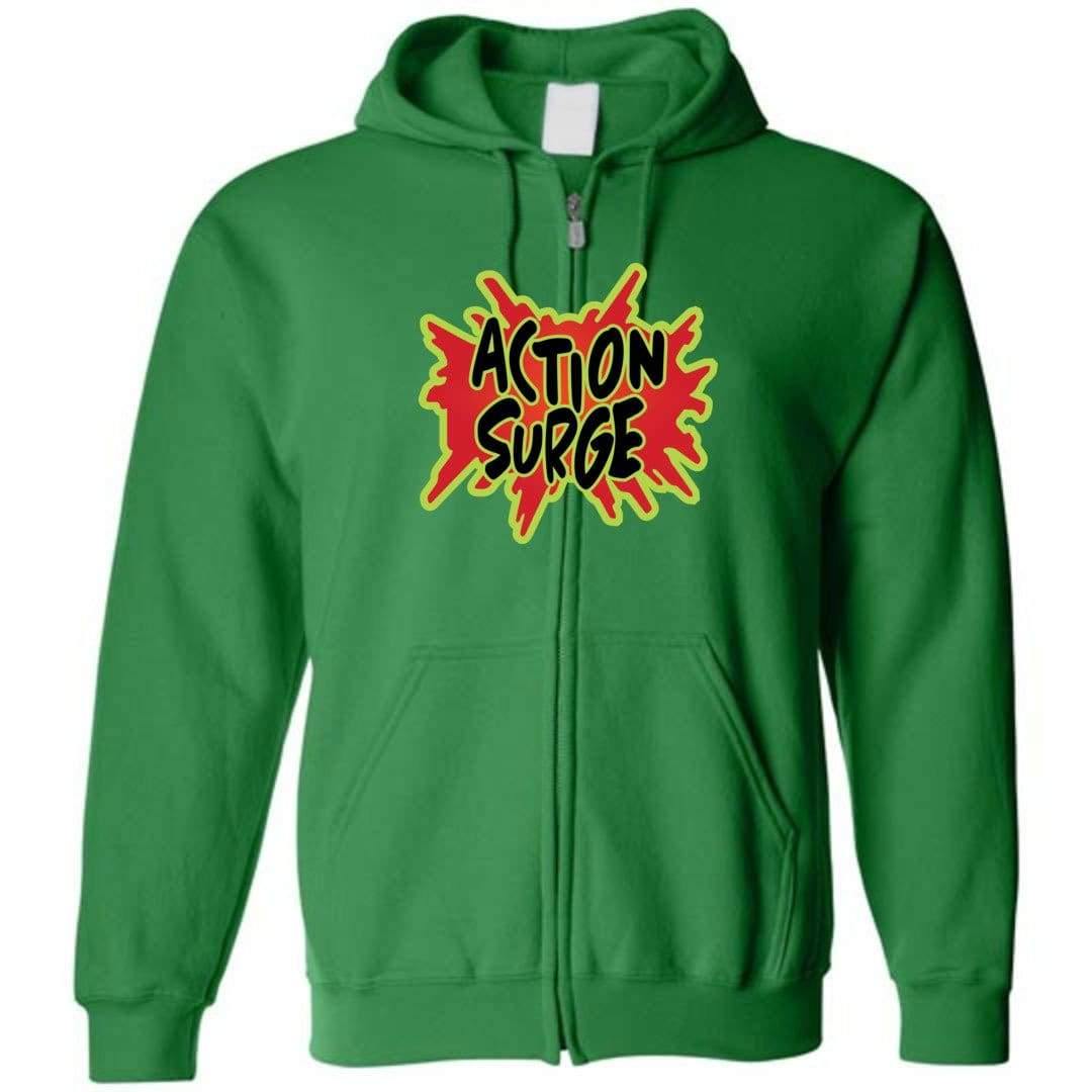 Action Surge Unisex Zip Hoodie - Irish Green / S