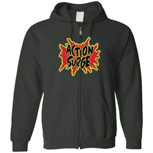 Action Surge Unisex Zip Hoodie - Forest Green / S