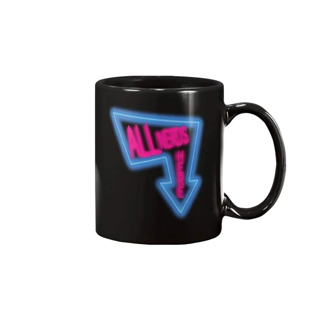 All Nerds Here Neon Logo 11oz Coffee Mug - Black / 11OZ - Mugs