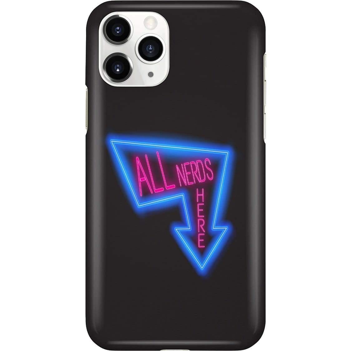All Nerds Here Neon Logo Phone Case - Snap * iPhone * Samsung * - iPhone 11 Pro Case / Gloss / All Nerds Here