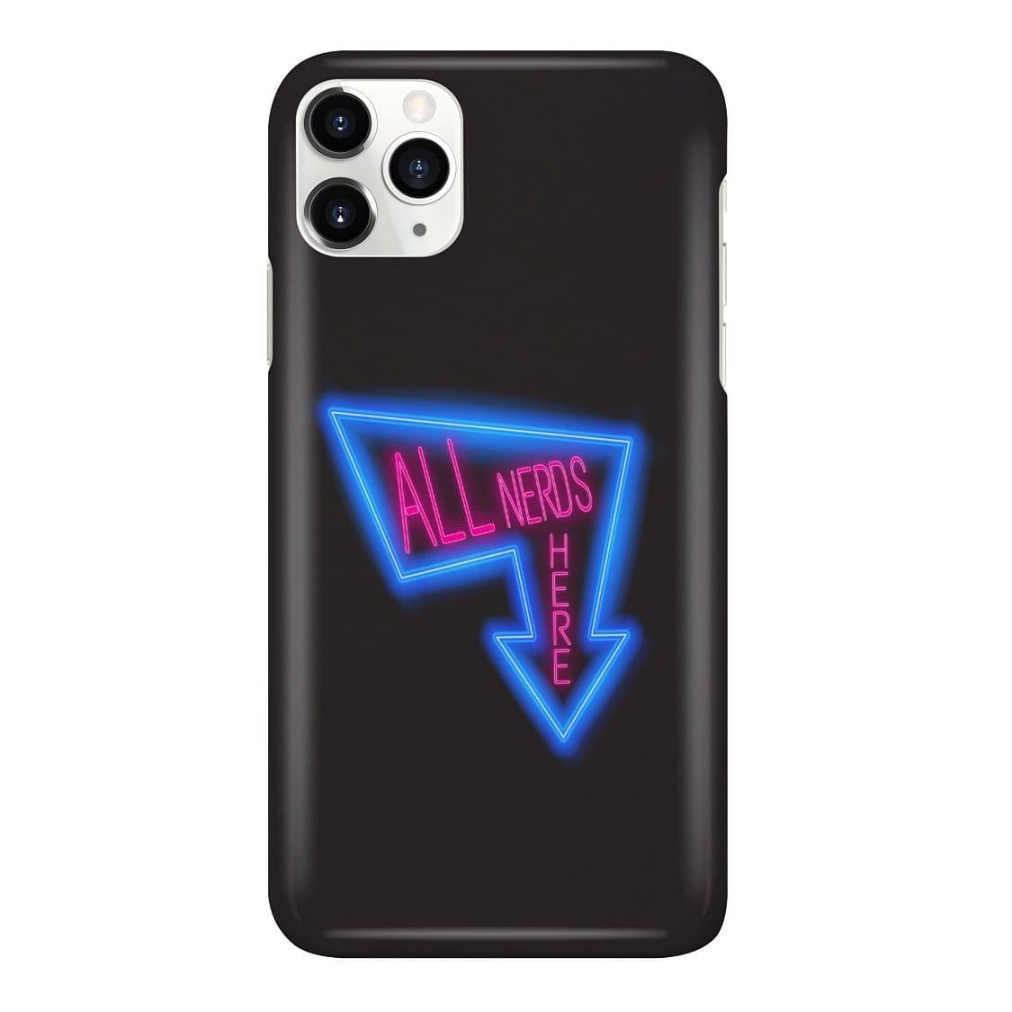 All Nerds Here Neon Logo Phone Case - Snap * iPhone * Samsung * - iPhone 11 Pro Max Case / Gloss / All Nerds Here