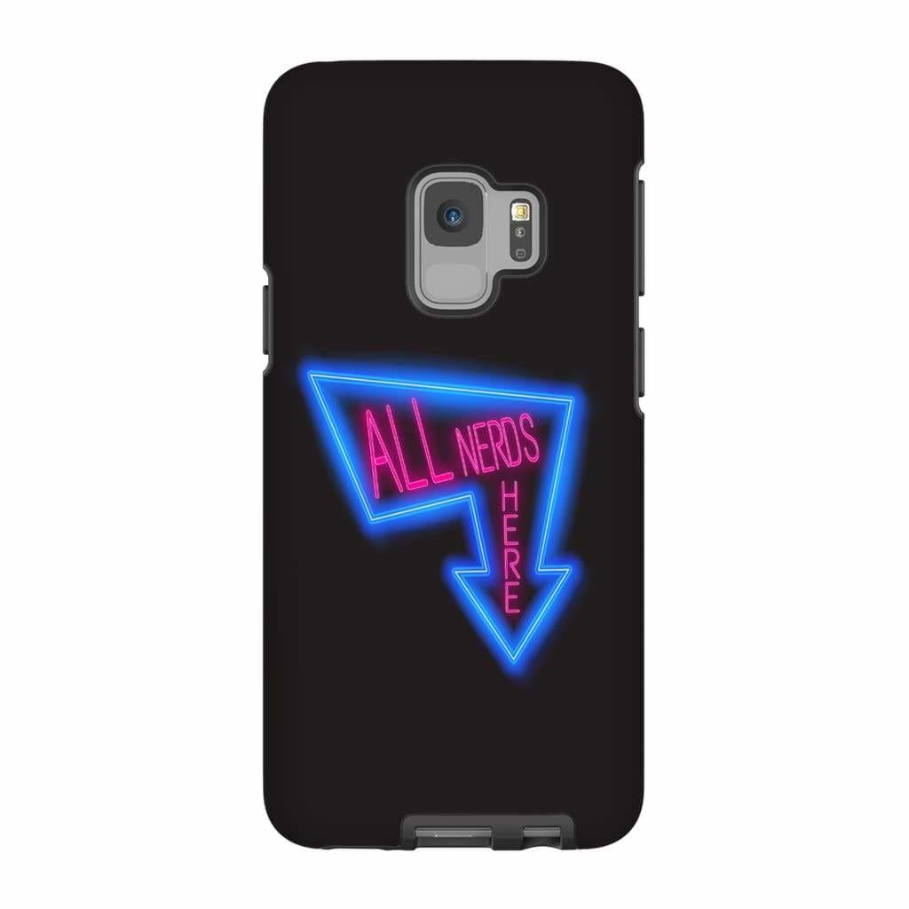 All Nerds Here Neon Logo Phone Case - Tough - Samsung Galaxy S9 - All Nerds Here