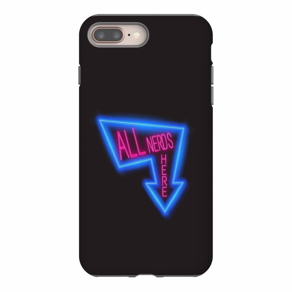 All Nerds Here Neon Logo Phone Case - Tough - iPhone 8 Plus - All Nerds Here