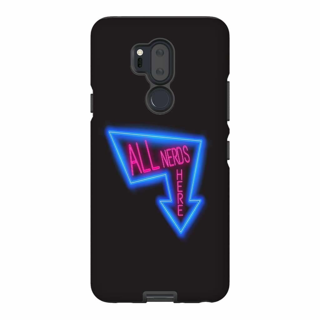 All Nerds Here Neon Logo Phone Case - Tough - LG G7 - All Nerds Here