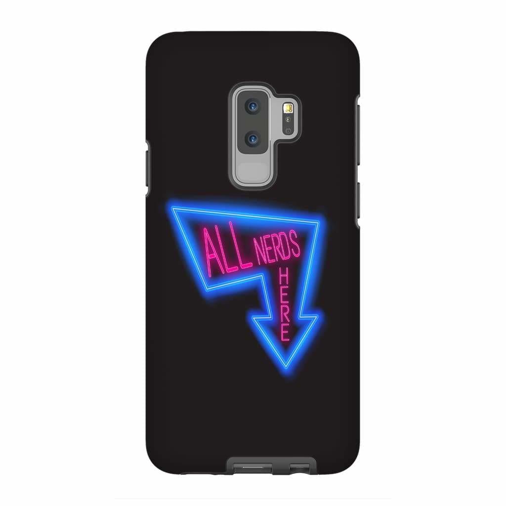 All Nerds Here Neon Logo Phone Case - Tough - Samsung Galaxy S9 Plus - All Nerds Here
