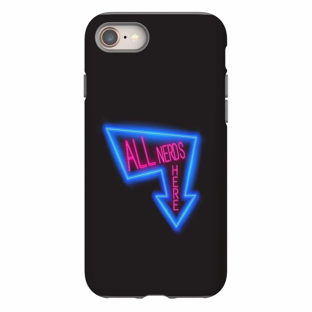 All Nerds Here Neon Logo Phone Case - Tough - iPhone 8 - All Nerds Here