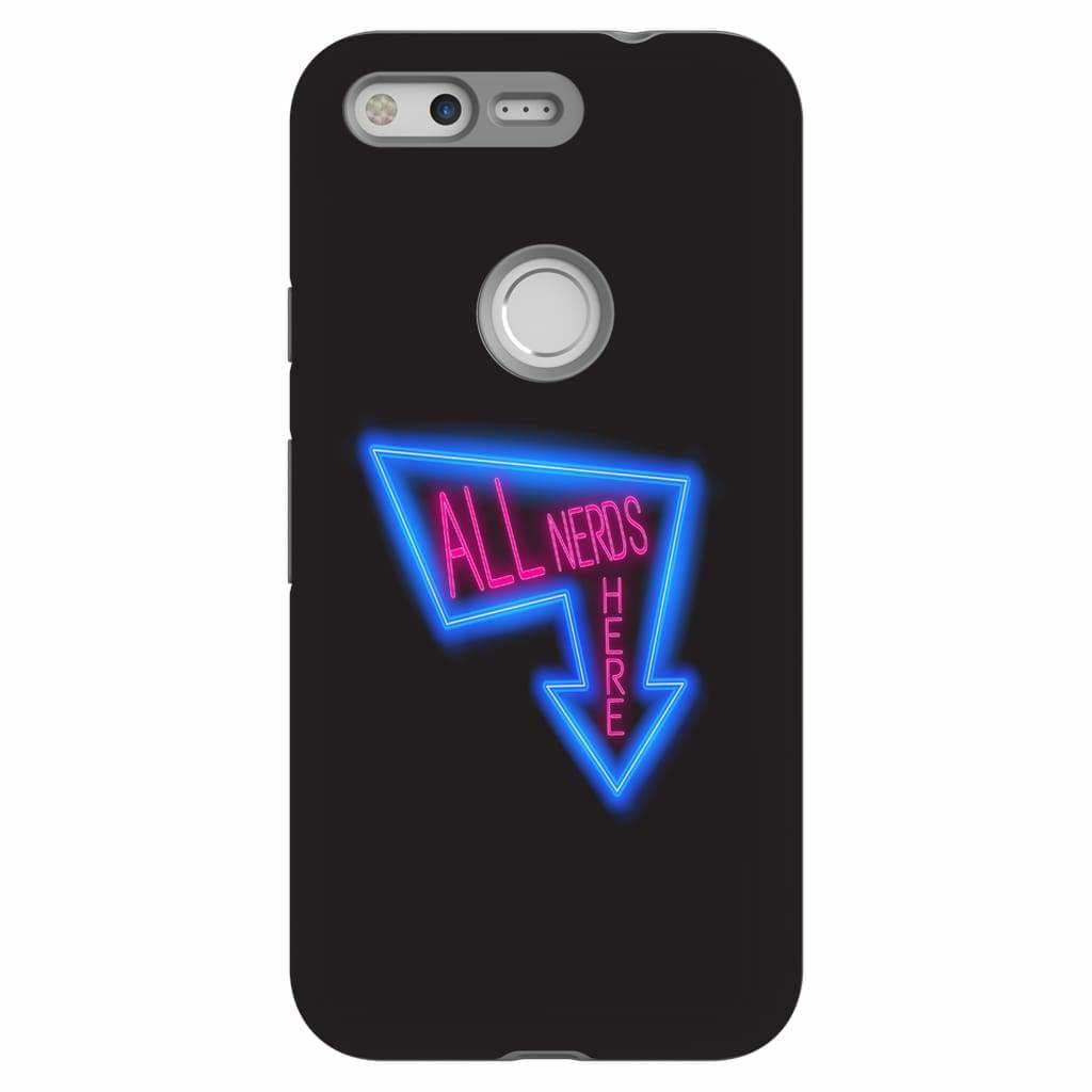 All Nerds Here Neon Logo Phone Case - Tough - Google Pixel - All Nerds Here