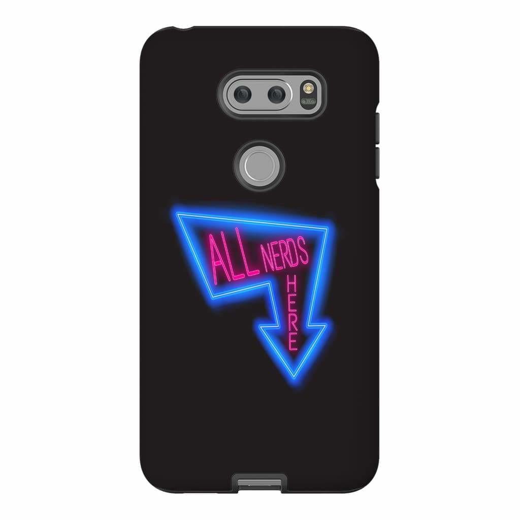 All Nerds Here Neon Logo Phone Case - Tough - LG V30 - All Nerds Here