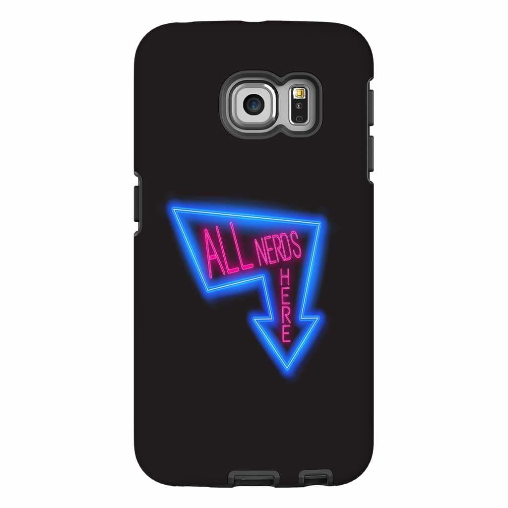 All Nerds Here Neon Logo Phone Case - Tough - Samsung Galaxy S6 Edge - All Nerds Here