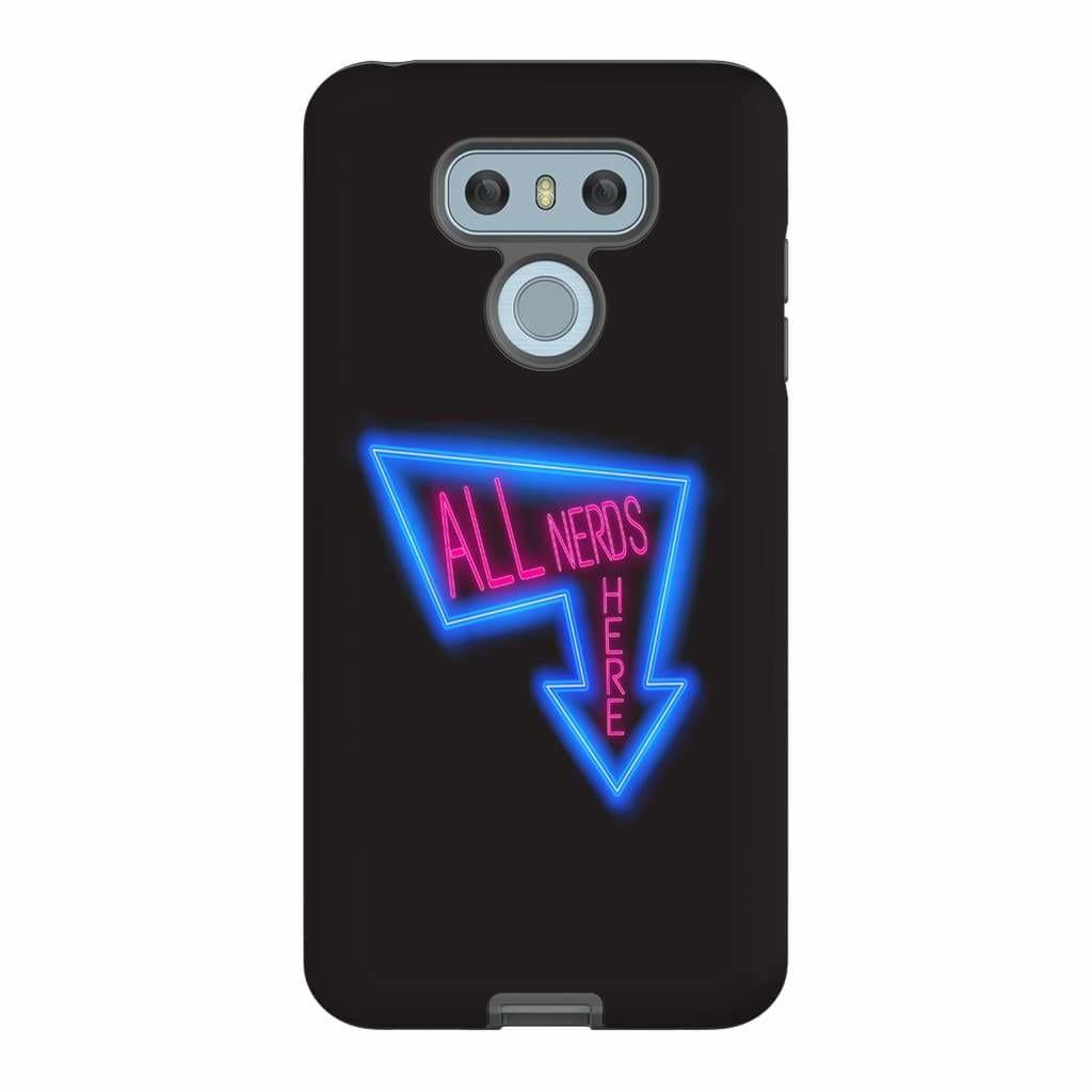 All Nerds Here Neon Logo Phone Case - Tough - LG G6 - All Nerds Here