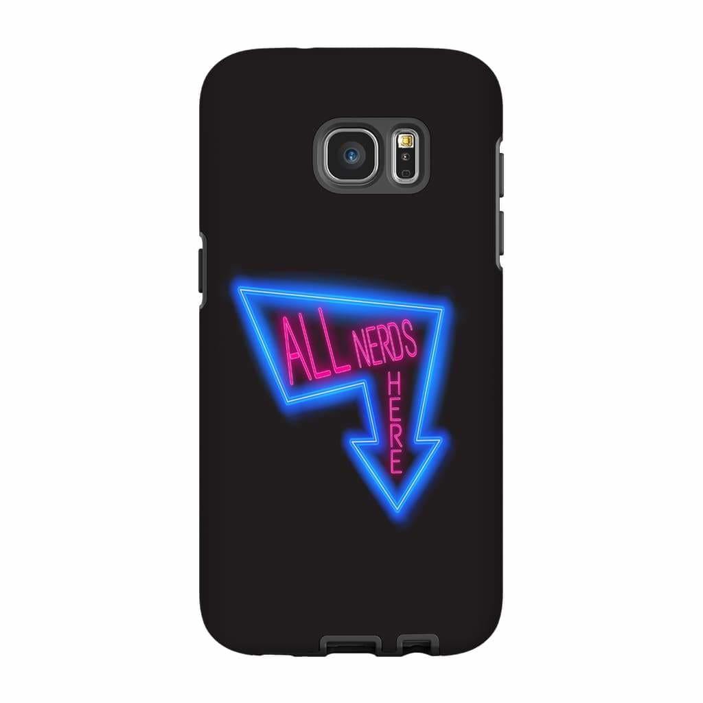All Nerds Here Neon Logo Phone Case - Tough - Samsung Galaxy S7 Edge - All Nerds Here