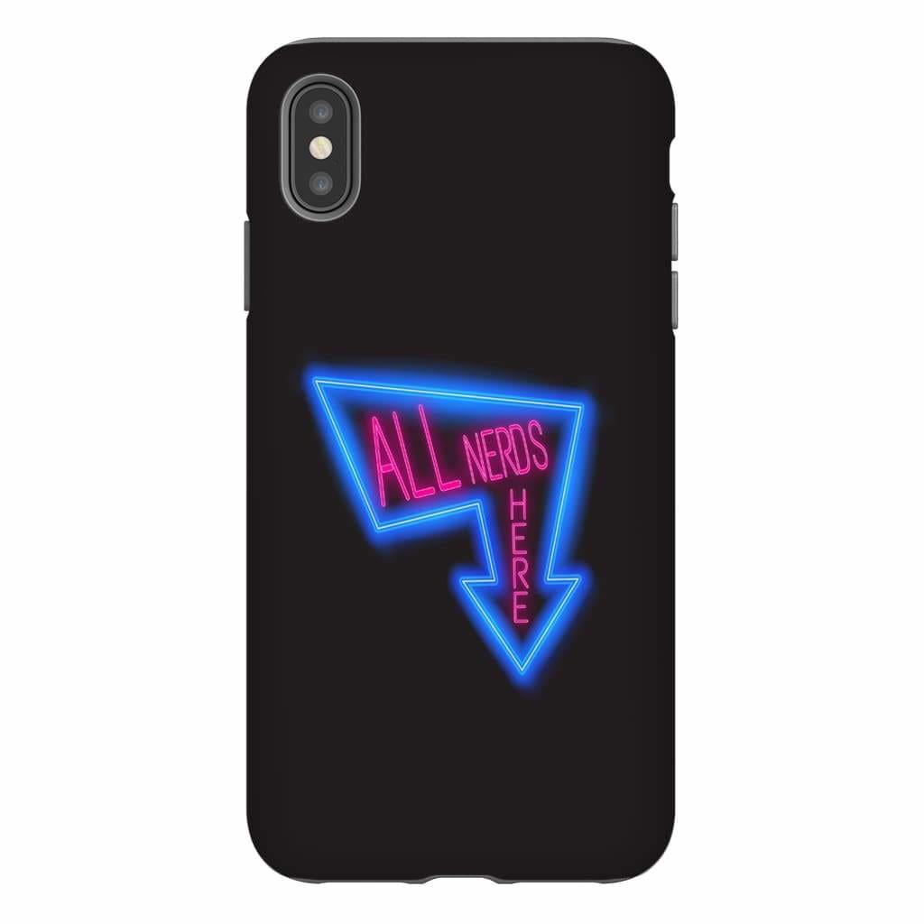 All Nerds Here Neon Logo Phone Case - Tough - iPhone XS Max - All Nerds Here
