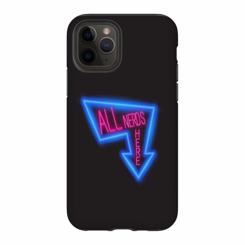 All Nerds Here Neon Logo Phone Case - Tough - iPhone 11 Pro - All Nerds Here