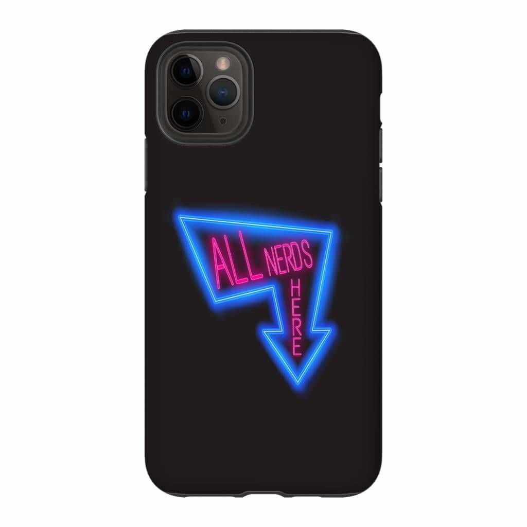 All Nerds Here Neon Logo Phone Case - Tough - iPhone 11 Pro Max - All Nerds Here