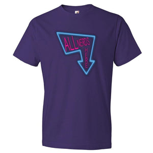 All Nerds Here Neon Logo TS Mens Premium Tee - Purple / S