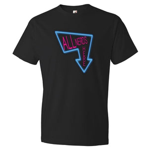 All Nerds Here Neon Logo TS Mens Premium Tee - Black / S