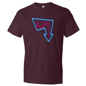 All Nerds Here Neon Logo TS Mens Premium Tee - Maroon / S