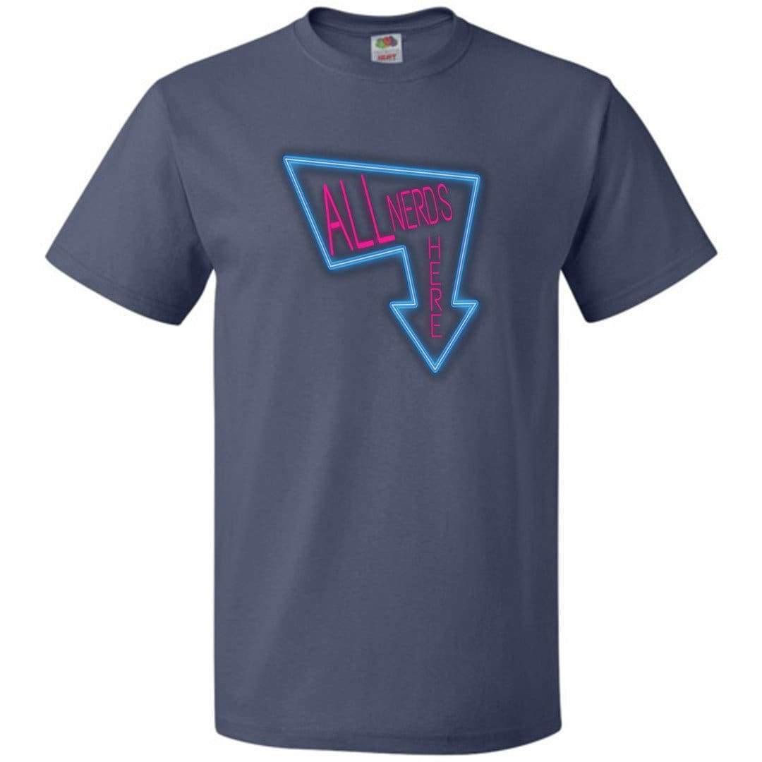 All Nerds Here Neon Logo TS Unisex Classic Tee - Denim / S
