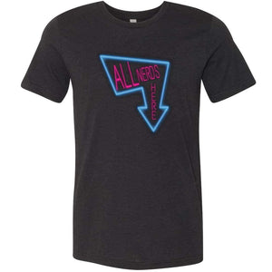 All Nerds Here Neon Logo TS Unisex Premium Tee - Black Heather / XS