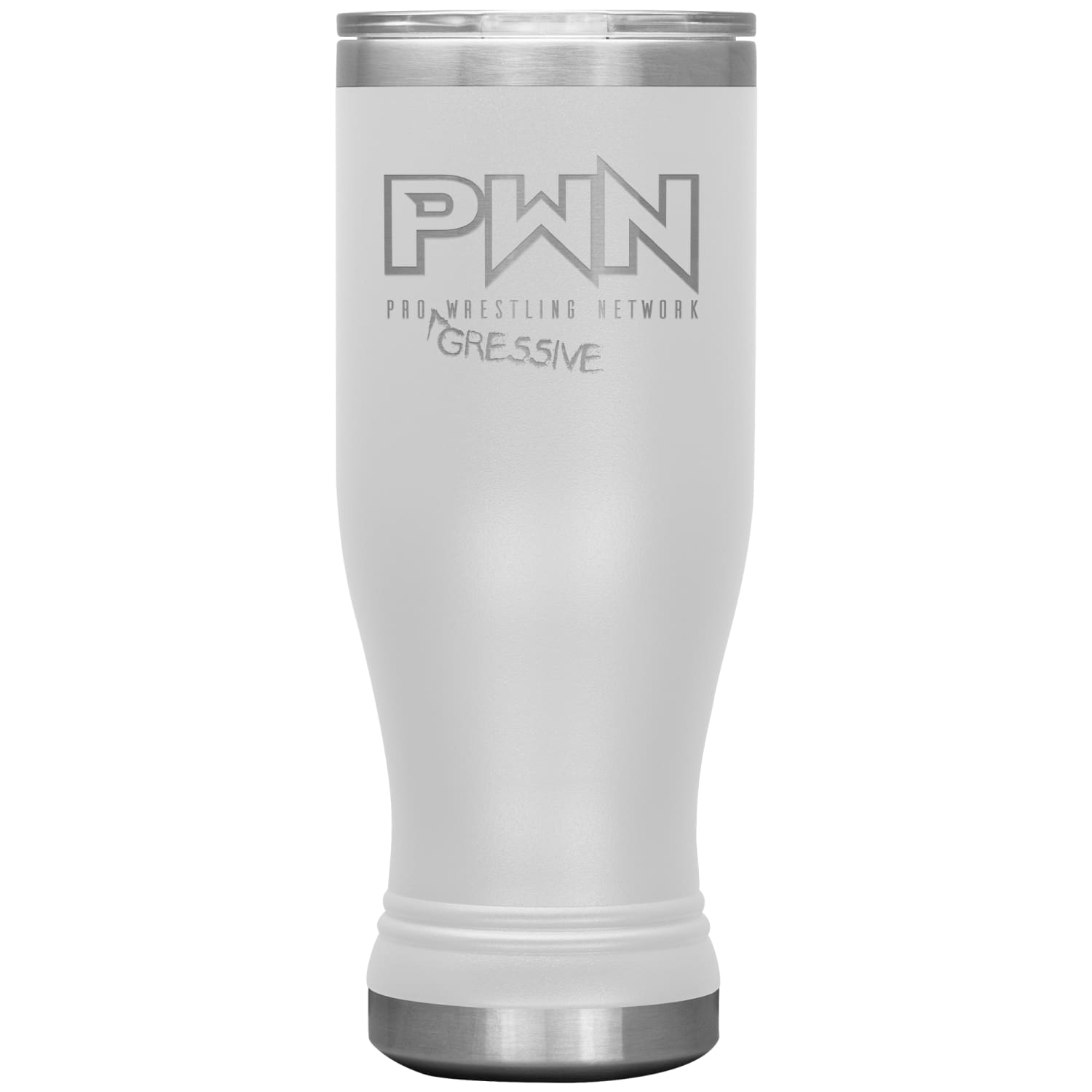 All Nerds Here PWN Progressive Logo 20oz BOHO Vacuum Tumbler - White - All Nerds Here