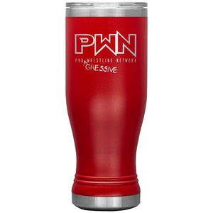 All Nerds Here PWN Progressive Logo 20oz BOHO Vacuum Tumbler - Red - All Nerds Here