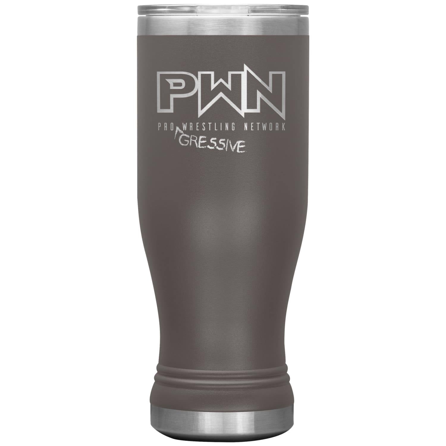 All Nerds Here PWN Progressive Logo 20oz BOHO Vacuum Tumbler - Pewter - All Nerds Here