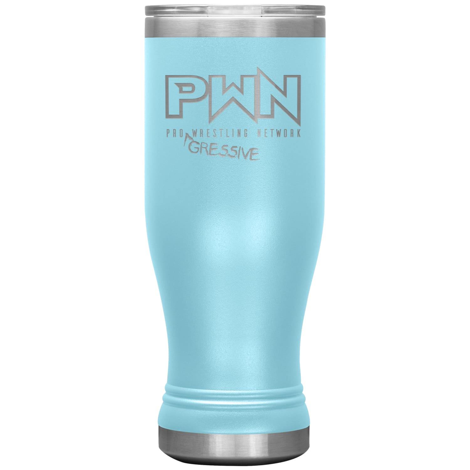 All Nerds Here PWN Progressive Logo 20oz BOHO Vacuum Tumbler - Light Blue - All Nerds Here