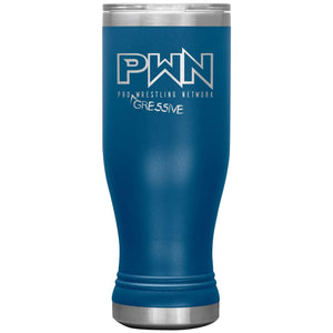 All Nerds Here PWN Progressive Logo 20oz BOHO Vacuum Tumbler - Blue - All Nerds Here