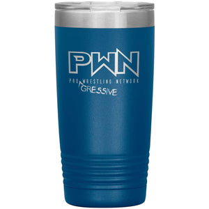 All Nerds Here PWN Progressive Logo 20oz Vacuum Tumbler - Blue - All Nerds Here