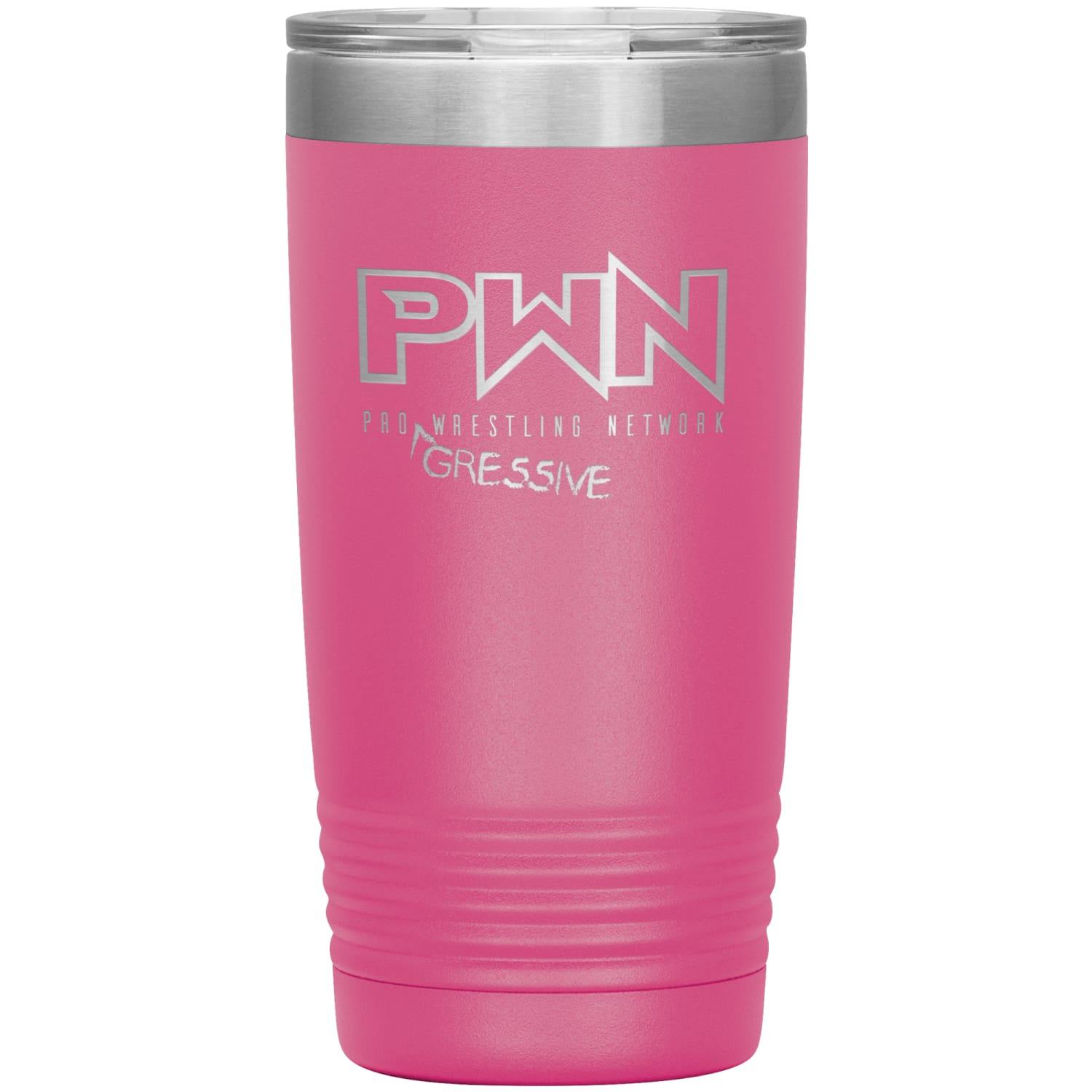 All Nerds Here PWN Progressive Logo 20oz Vacuum Tumbler - Pink - All Nerds Here