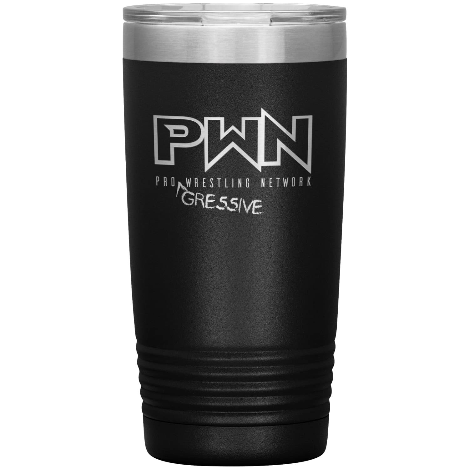 All Nerds Here PWN Progressive Logo 20oz Vacuum Tumbler - Black - All Nerds Here