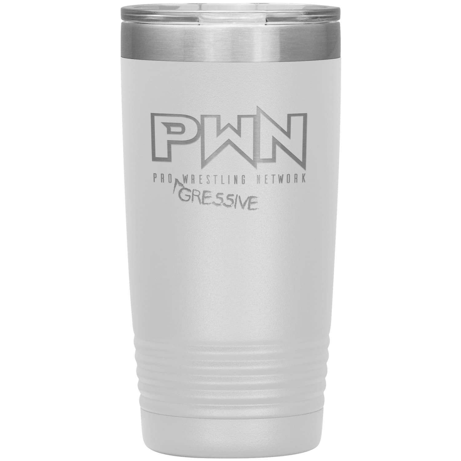 All Nerds Here PWN Progressive Logo 20oz Vacuum Tumbler - White - All Nerds Here