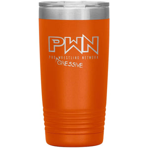 All Nerds Here PWN Progressive Logo 20oz Vacuum Tumbler - Orange - All Nerds Here