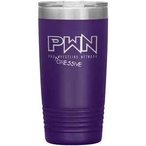 All Nerds Here PWN Progressive Logo 20oz Vacuum Tumbler - Purple - All Nerds Here