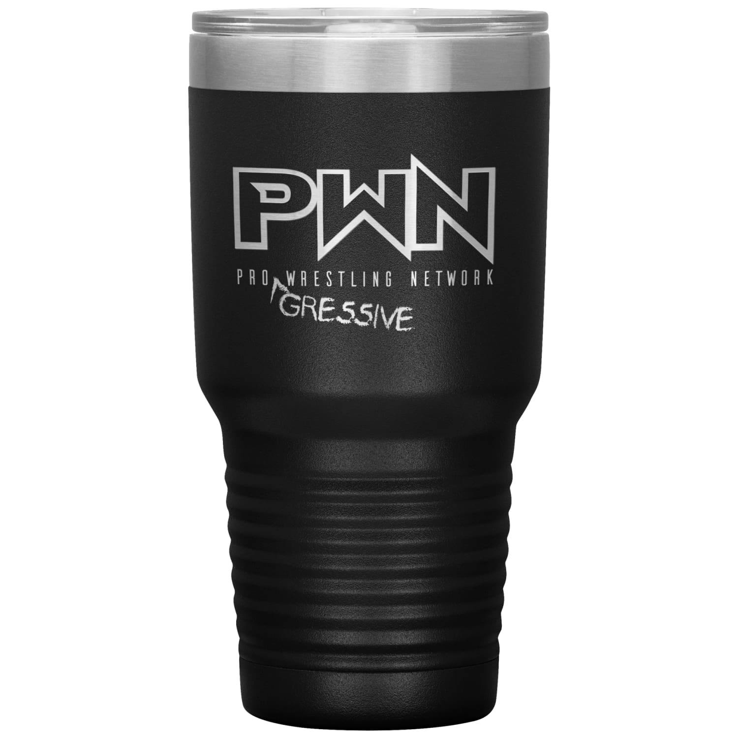 All Nerds Here PWN Progressive Logo 30oz Vacuum Tumbler - Black - All Nerds Here