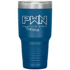All Nerds Here PWN Progressive Logo 30oz Vacuum Tumbler - Blue - All Nerds Here