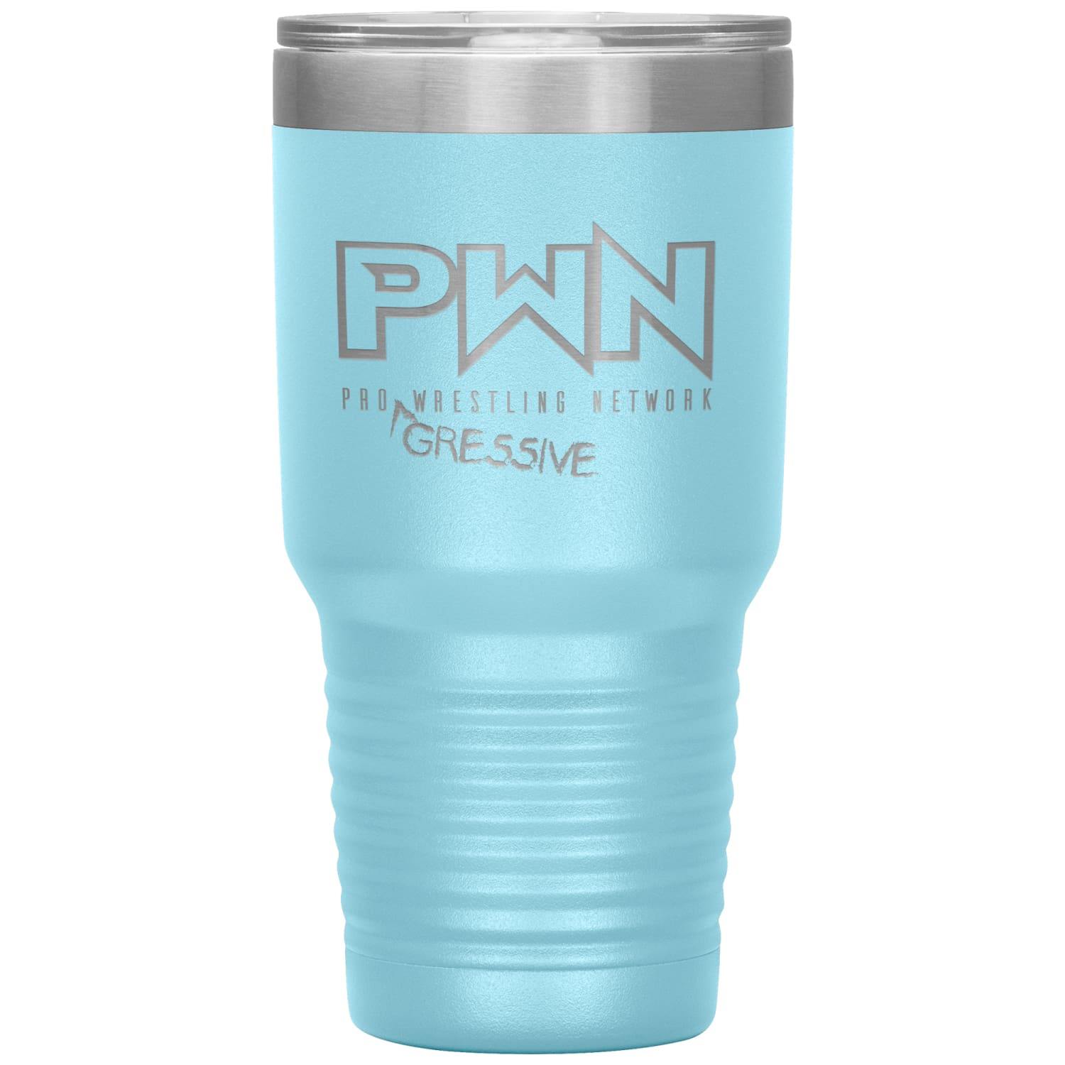 All Nerds Here PWN Progressive Logo 30oz Vacuum Tumbler - Light Blue - All Nerds Here