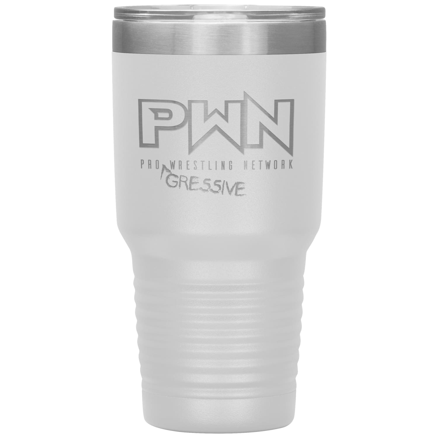 All Nerds Here PWN Progressive Logo 30oz Vacuum Tumbler - White - All Nerds Here