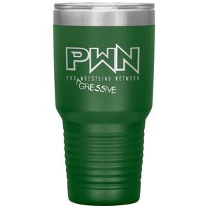 All Nerds Here PWN Progressive Logo 30oz Vacuum Tumbler - Green - All Nerds Here