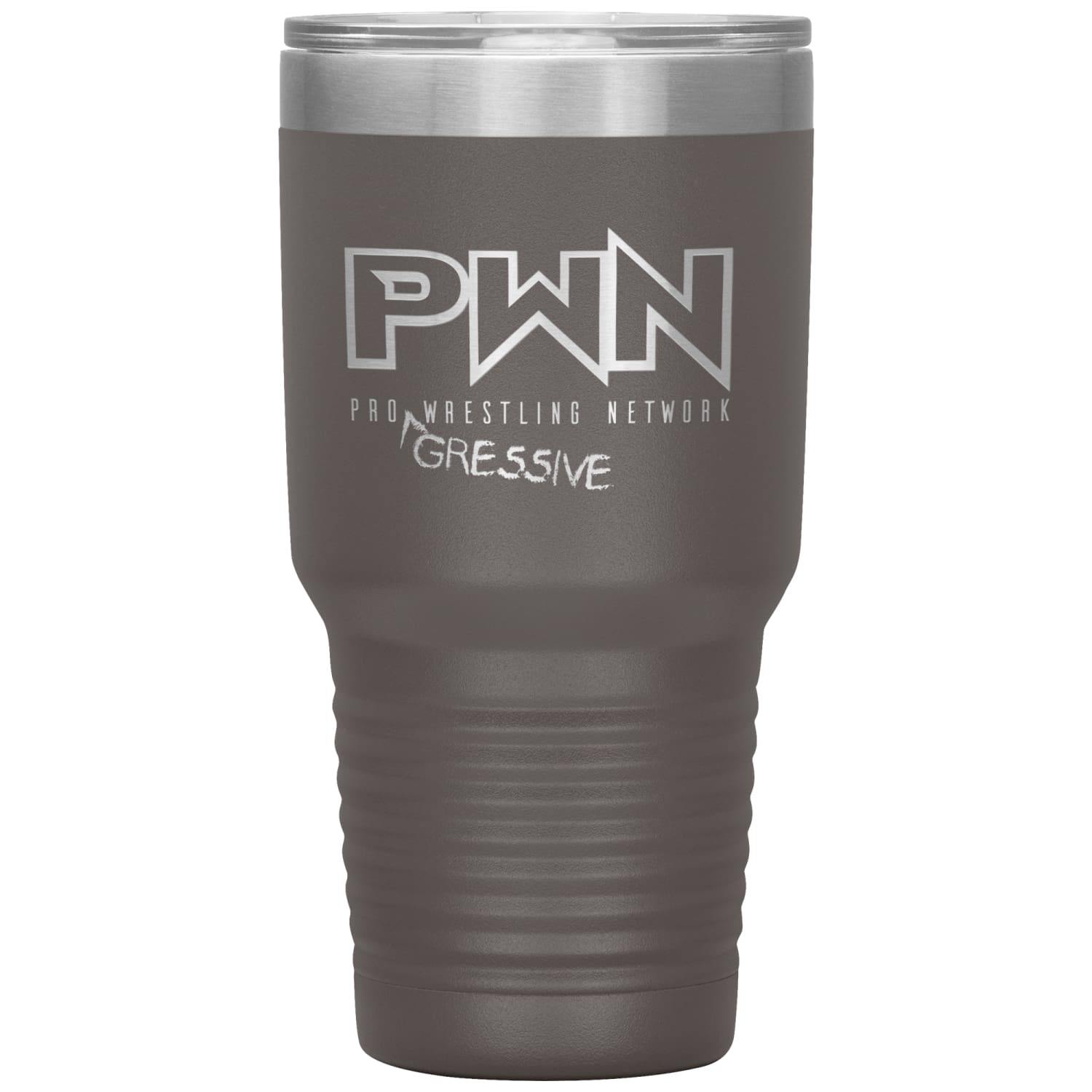 All Nerds Here PWN Progressive Logo 30oz Vacuum Tumbler - Pewter - All Nerds Here