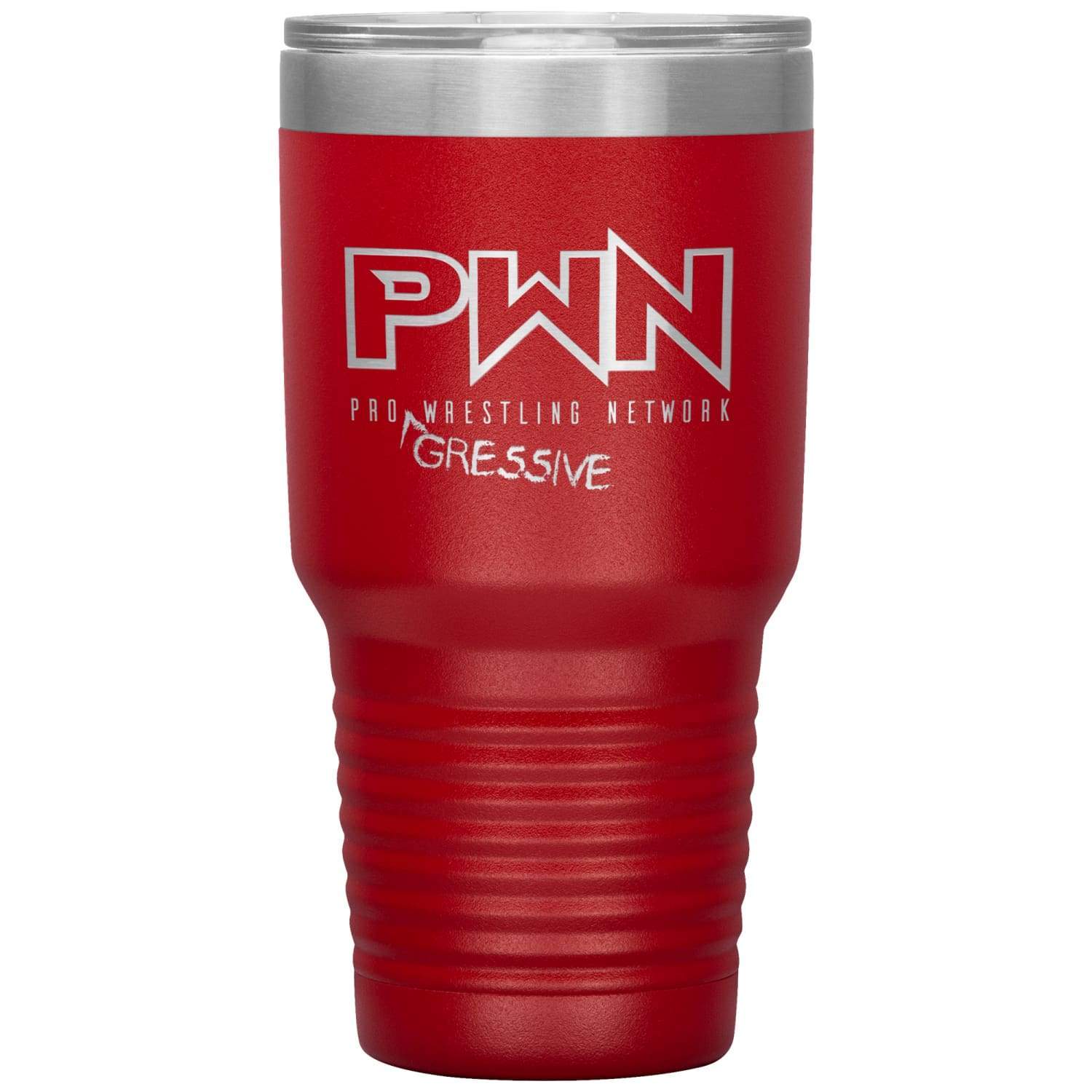All Nerds Here PWN Progressive Logo 30oz Vacuum Tumbler - Red - All Nerds Here